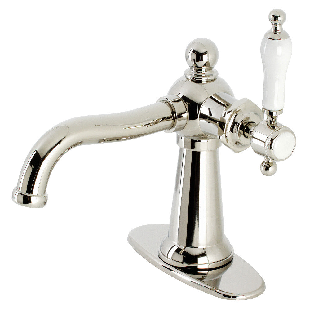 Nautical Single-Hole Bathroom Faucet in Polished Nickel