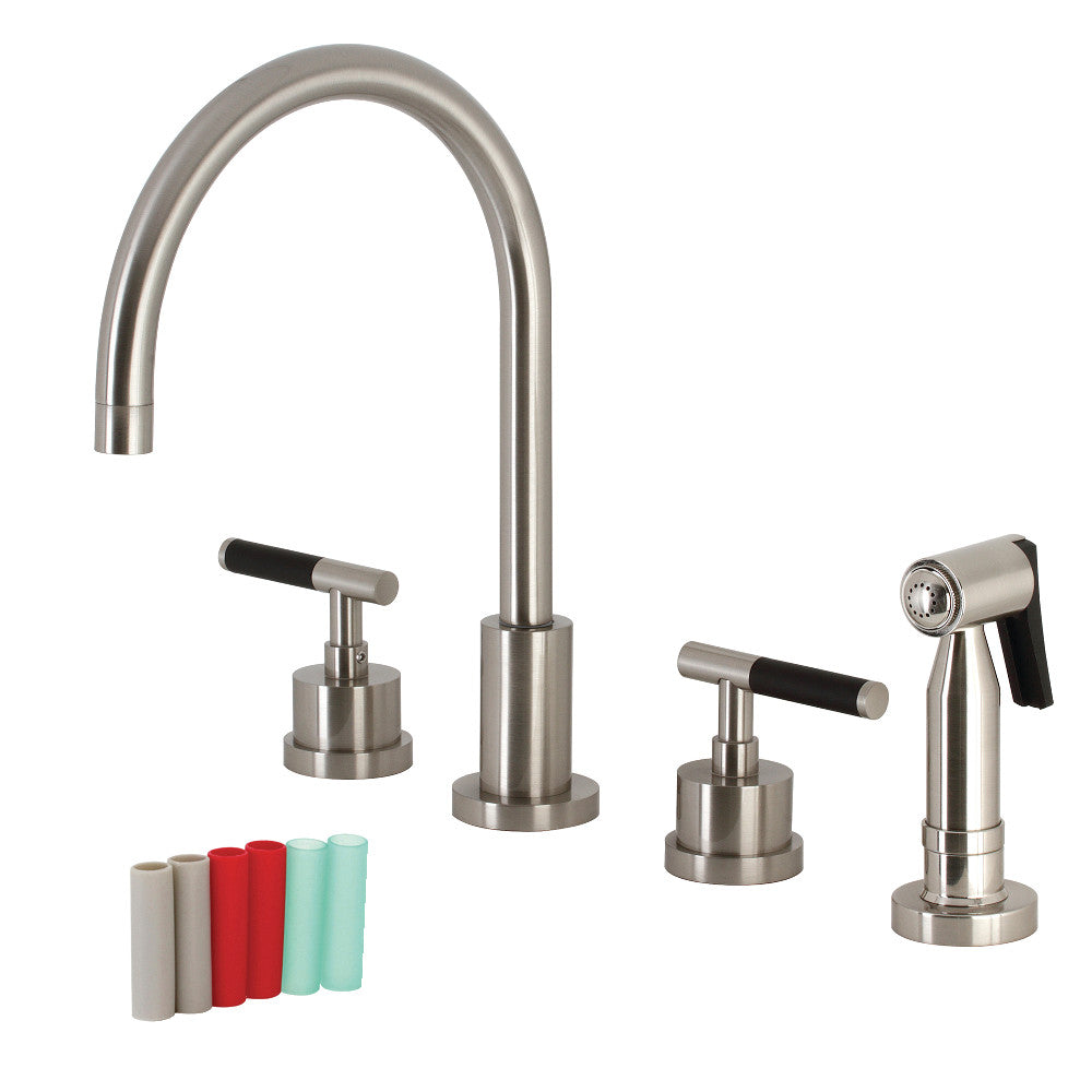 Kaiser Widespread Kitchen Faucet in Brushed Nickel