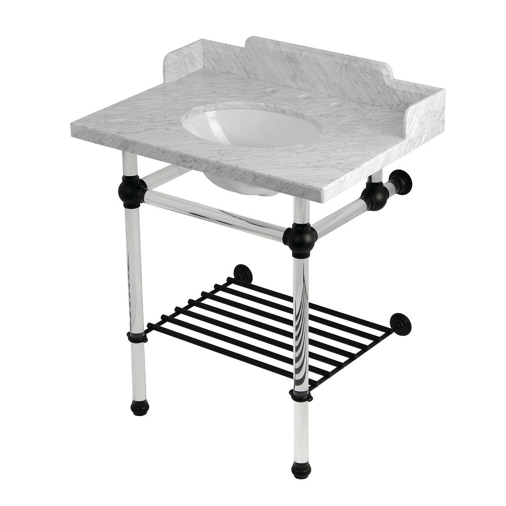 Pemberton 30 Inch Console Sink in Carrara Marble