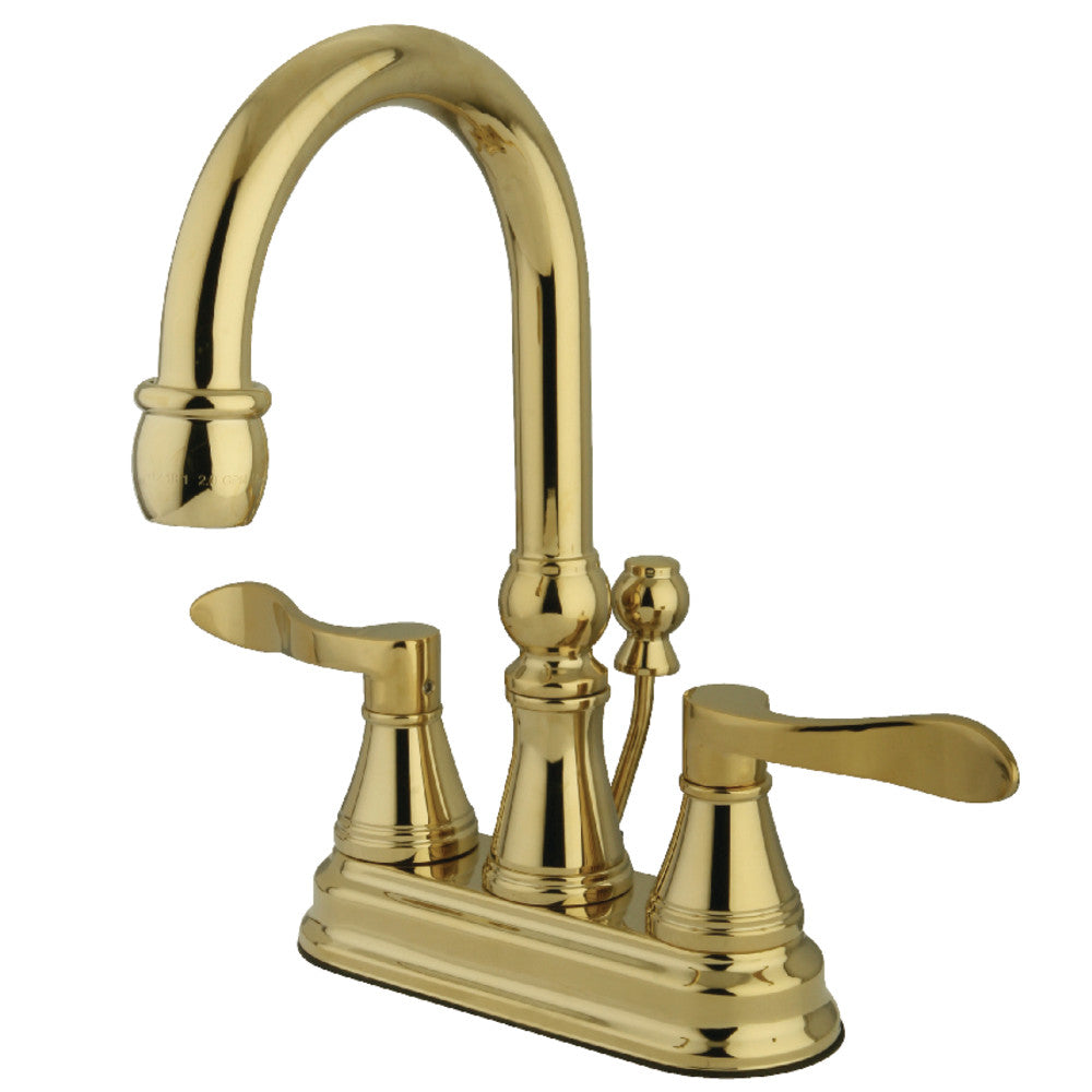 NuFrench 4 Inch Centerset Bathroom Faucet in Polished Brass