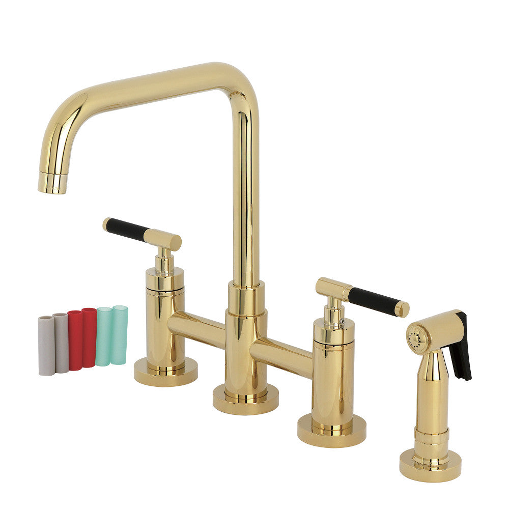 Kaiser Bridge Kitchen Faucet in Polished Brass