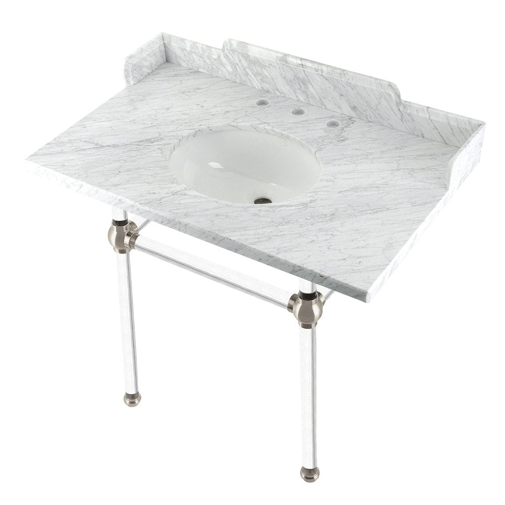 Pemberton 36 Inch Console Sink in Carrara Marble