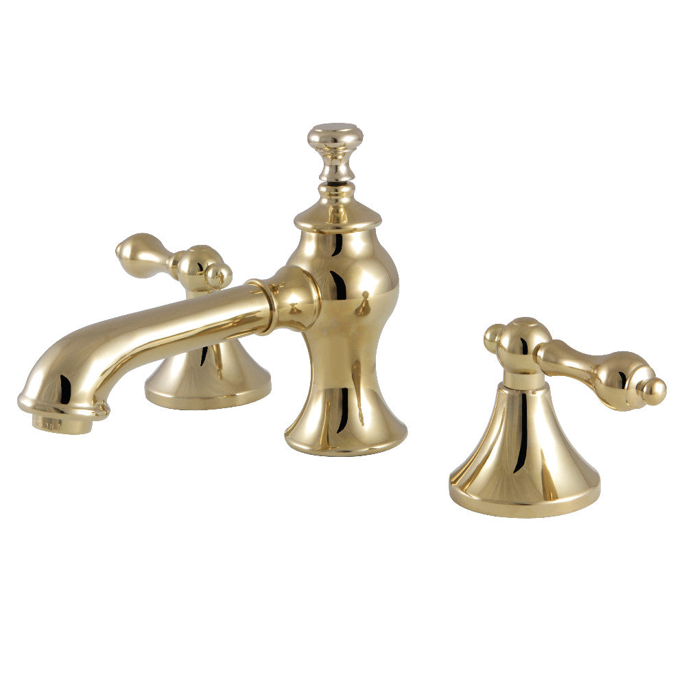 Vintage Widespread Bathroom Faucet in Polished Brass