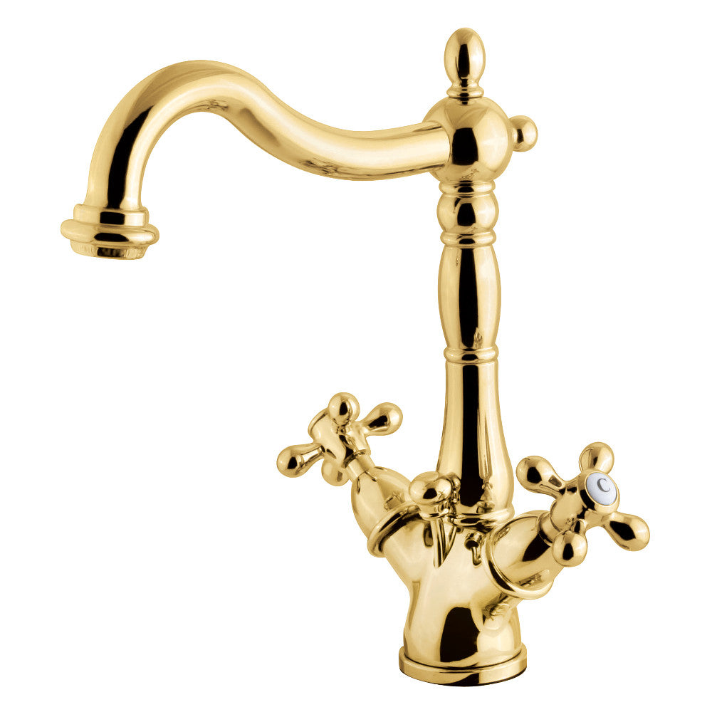 Heritage 4 Inch Centerset Bathroom Faucet in Polished Brass