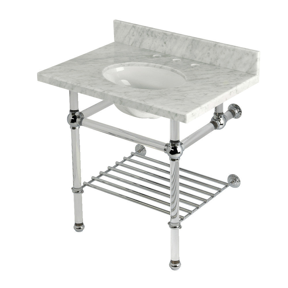 Templeton 30 Inch Console Sink in Carrara Marble