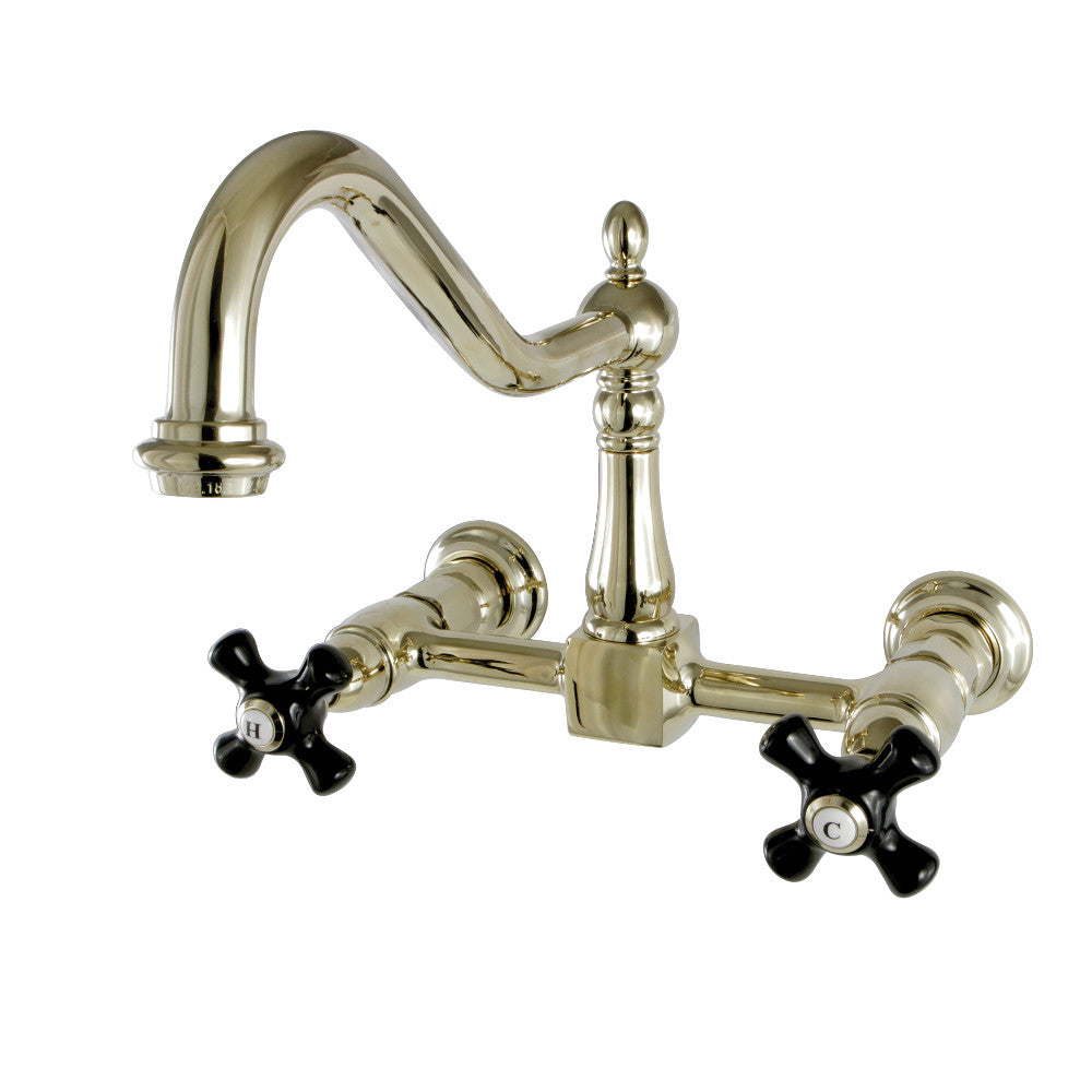 Duchess Wall Mount Kitchen Faucet in Polished Brass