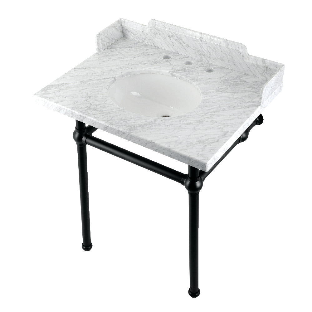 Pemberton 30 Inch Console Sink in Carrara Marble