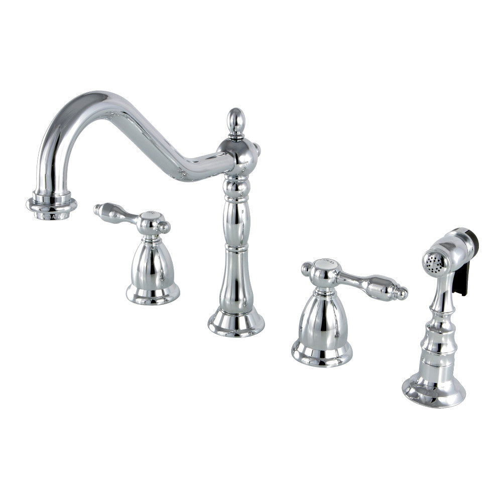 Tudor Widespread Kitchen Faucet in Polished Chrome
