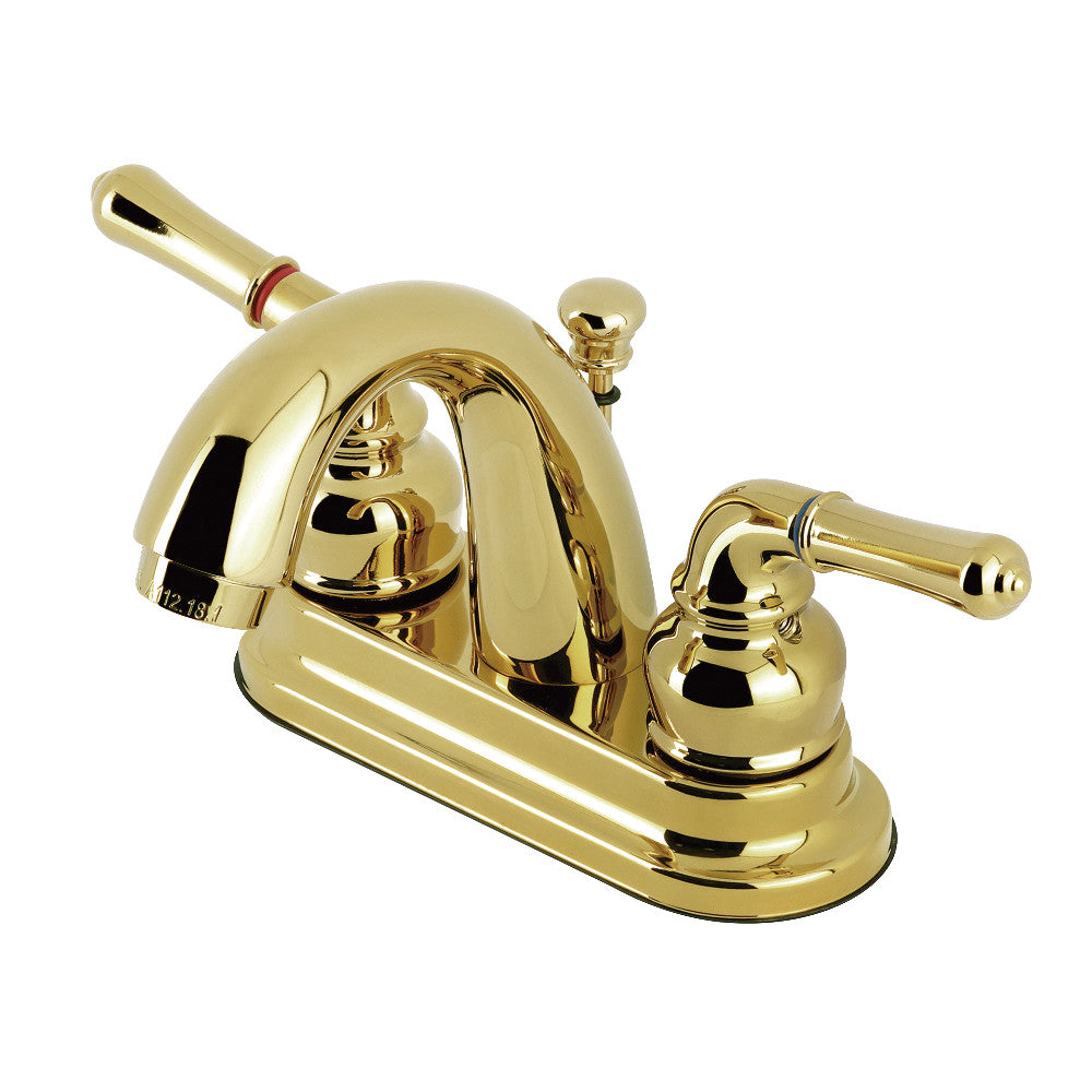 Naples 4 Inch Centerset Bathroom Faucet in Polished Brass