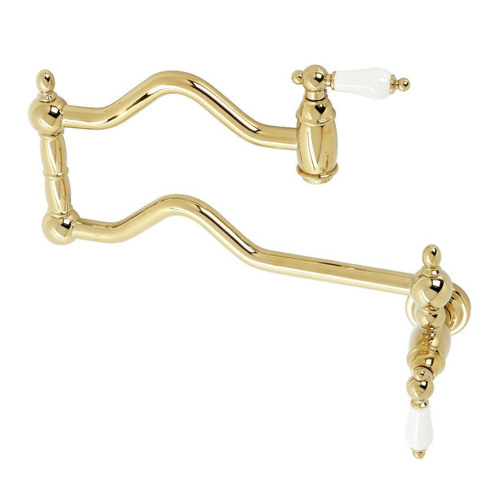 Heritage Pot Filler Faucet in Polished Brass