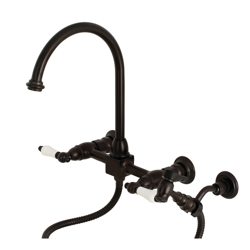 Restoration Wall Mount Kitchen Faucet in Oil Rubbed Bronze