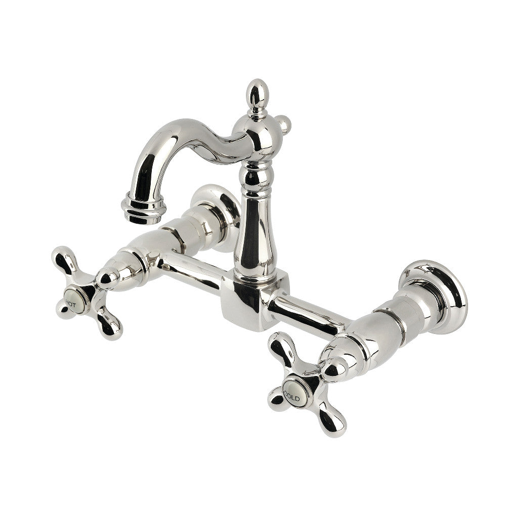 Heritage Wall Mount Kitchen Faucet in Polished Nickel