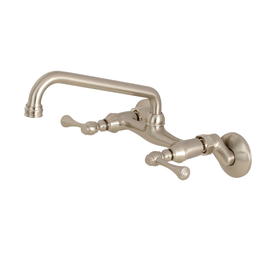 Kingston Wall Mount Kitchen Faucet in Brushed Nickel