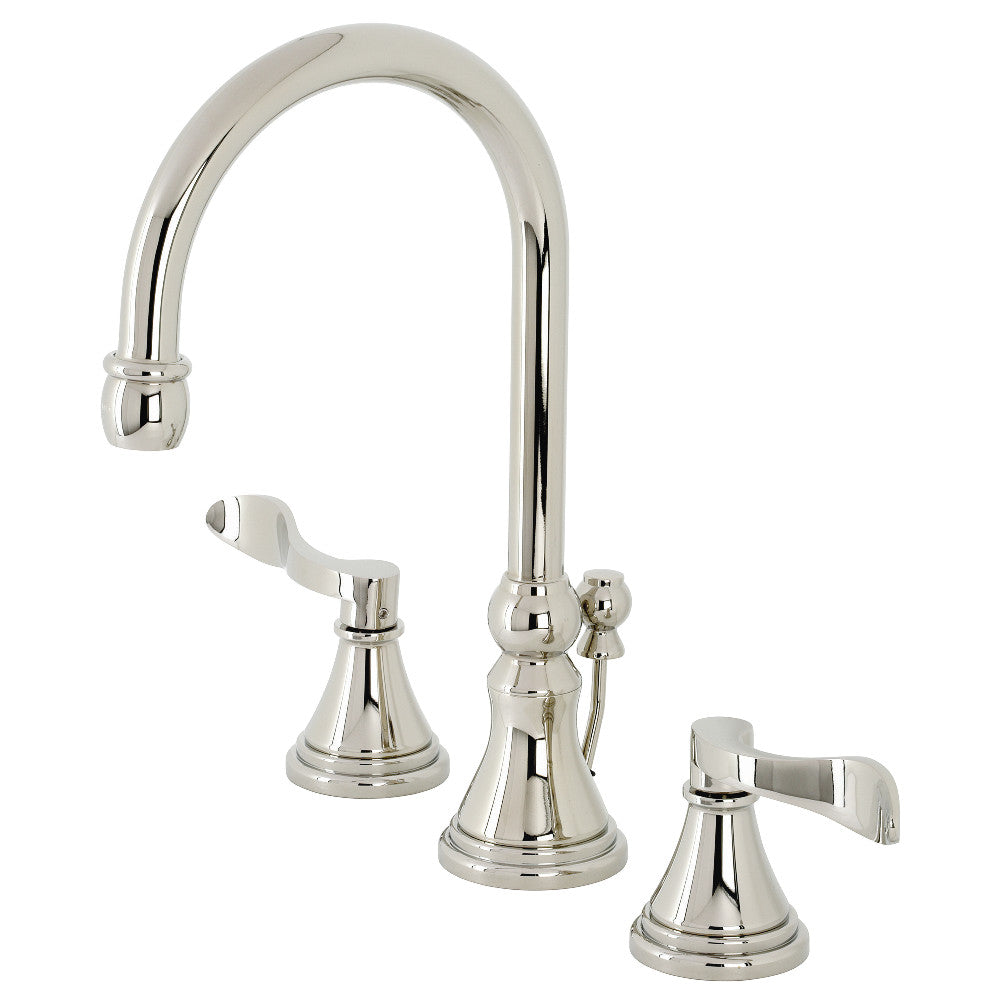 NuFrench Widespread Bathroom Faucet in Polished Nickel