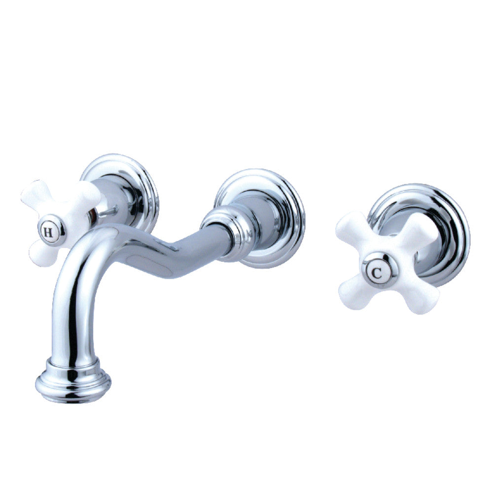 Vintage Wall-Mount Bathroom Faucet in Polished Chrome