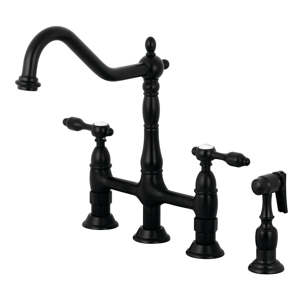 Tudor Bridge Kitchen Faucet in Matte Black