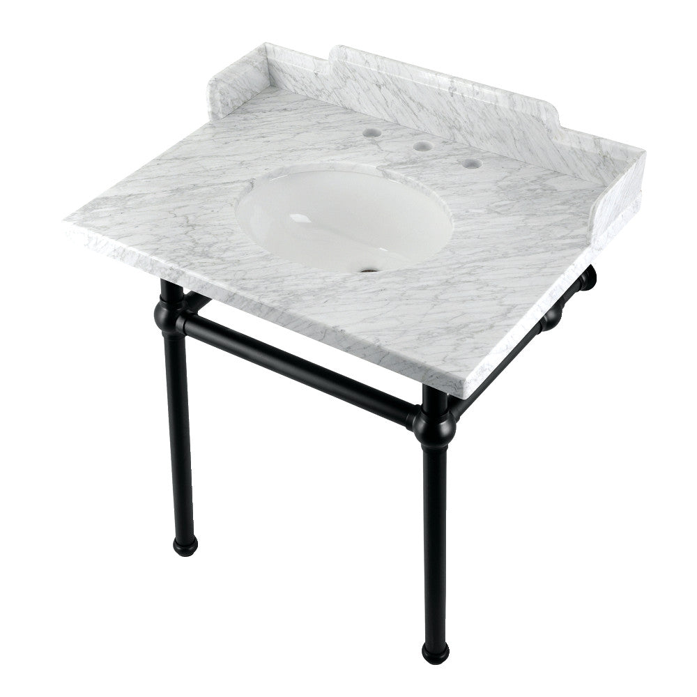 Pemberton 30 Inch Console Sink in Carrara Marble