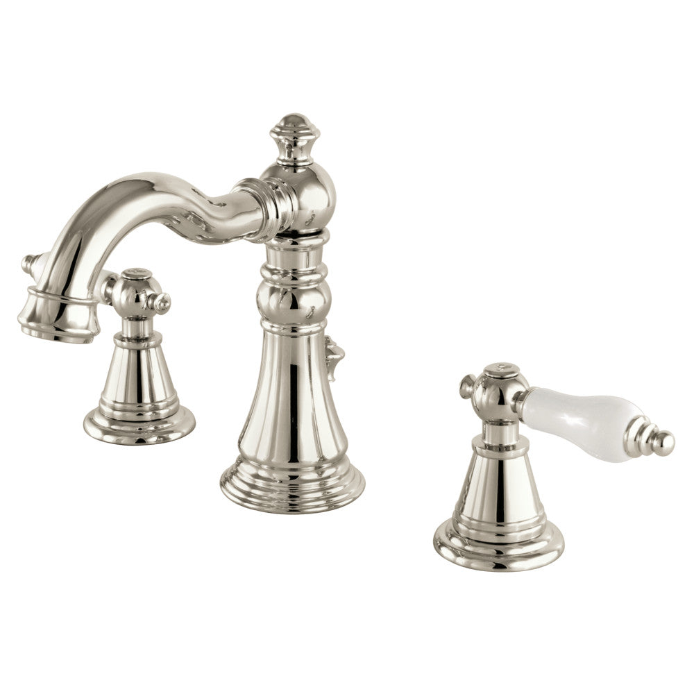 English Classic Widespread Bathroom Faucet in Polished Nickel