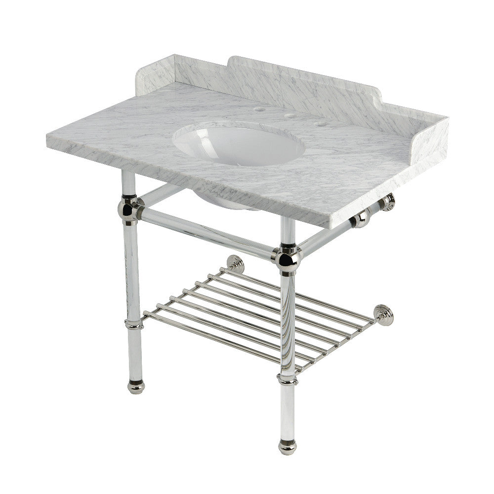 Pemberton 36 Inch Console Sink in Carrara Marble