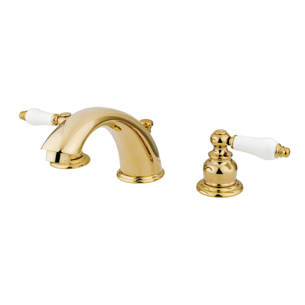 Victorian Widespread Bathroom Faucet in Polished Brass