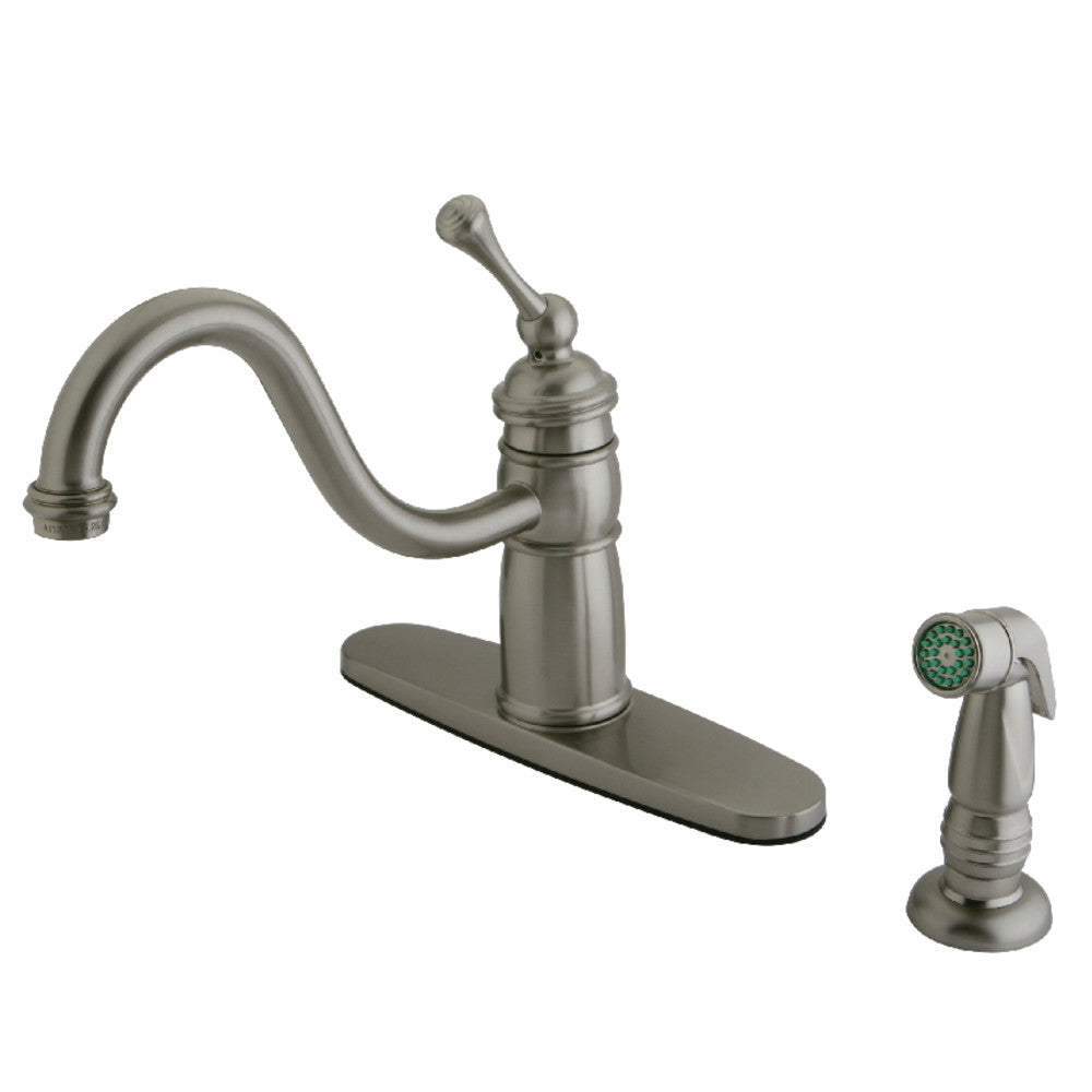 Georgian One Handle Kitchen Faucet in Brushed Nickel