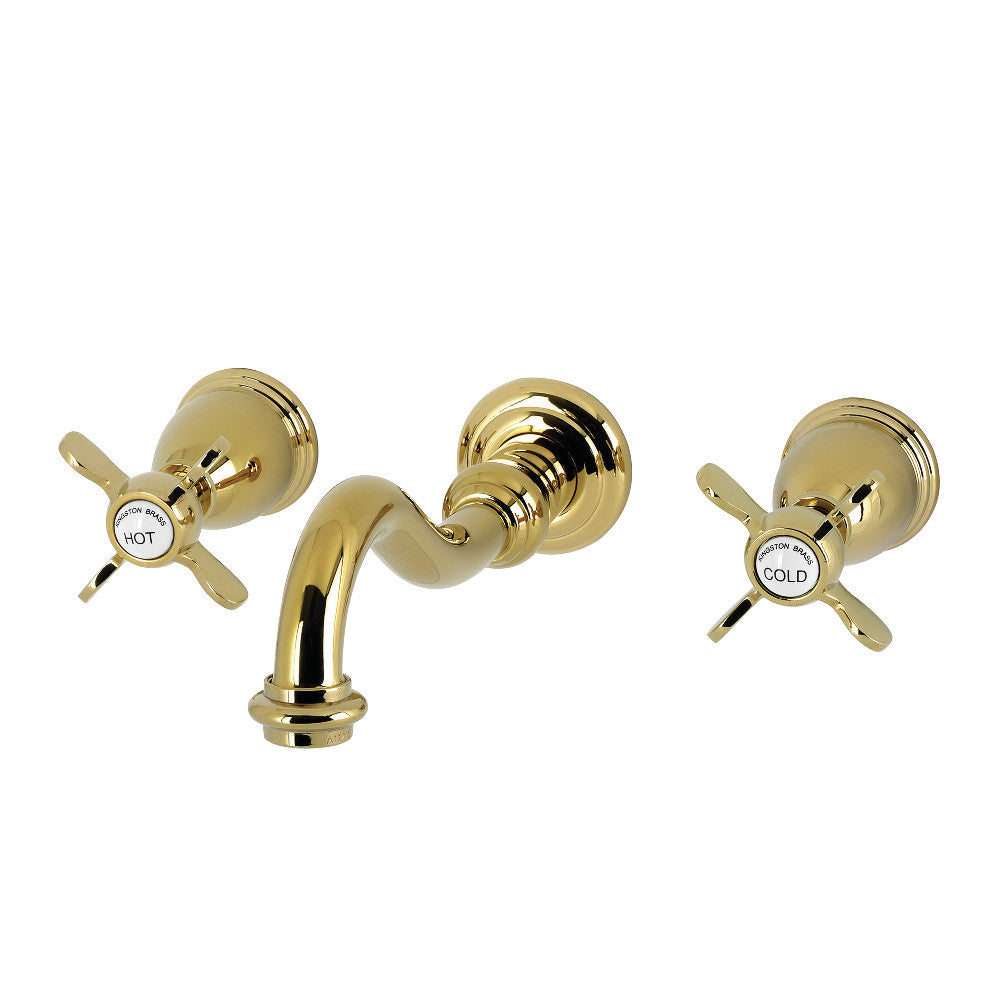 Essex Wall-Mount Bathroom Faucet in Polished Brass