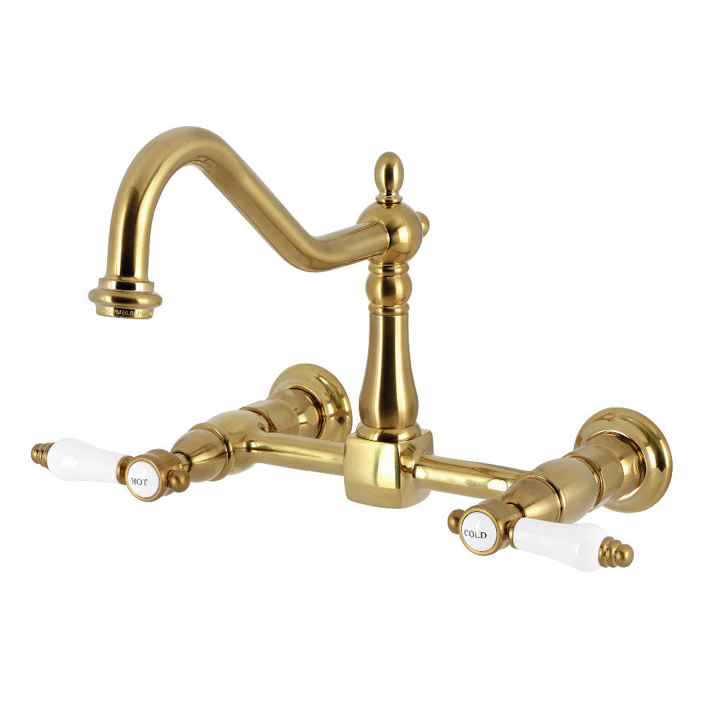 Bel-Air Wall Mount Kitchen Faucet in Brushed Brass