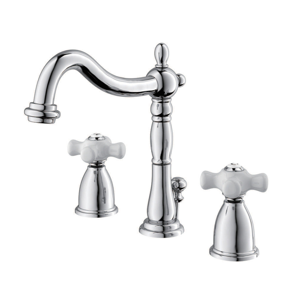 Heritage Widespread Bathroom Faucet in Polished Chrome
