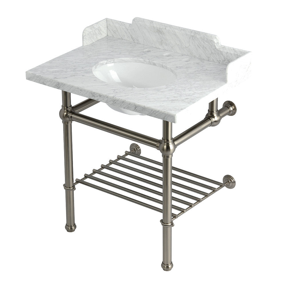 Pemberton 30 Inch Console Sink in Carrara Marble