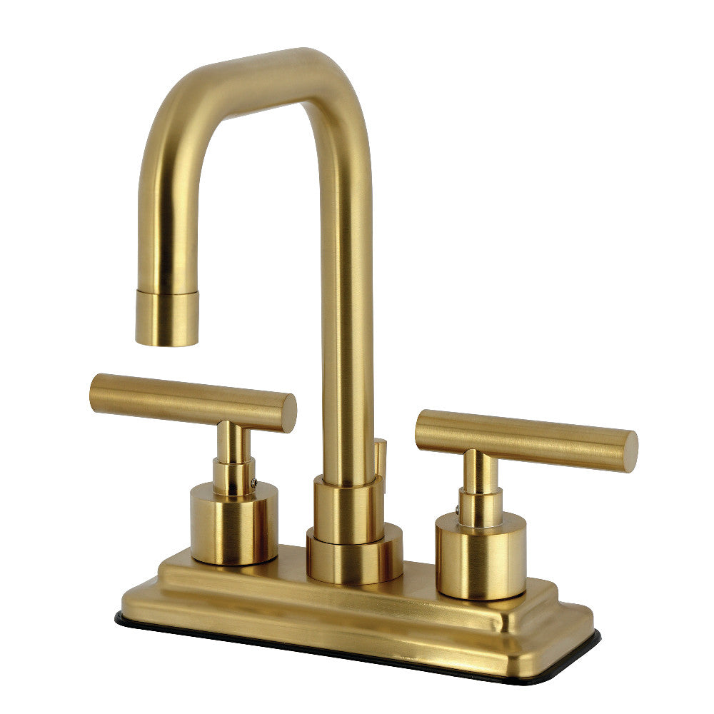 Manhattan 4 Inch Centerset Bathroom Faucet in Brushed Brass