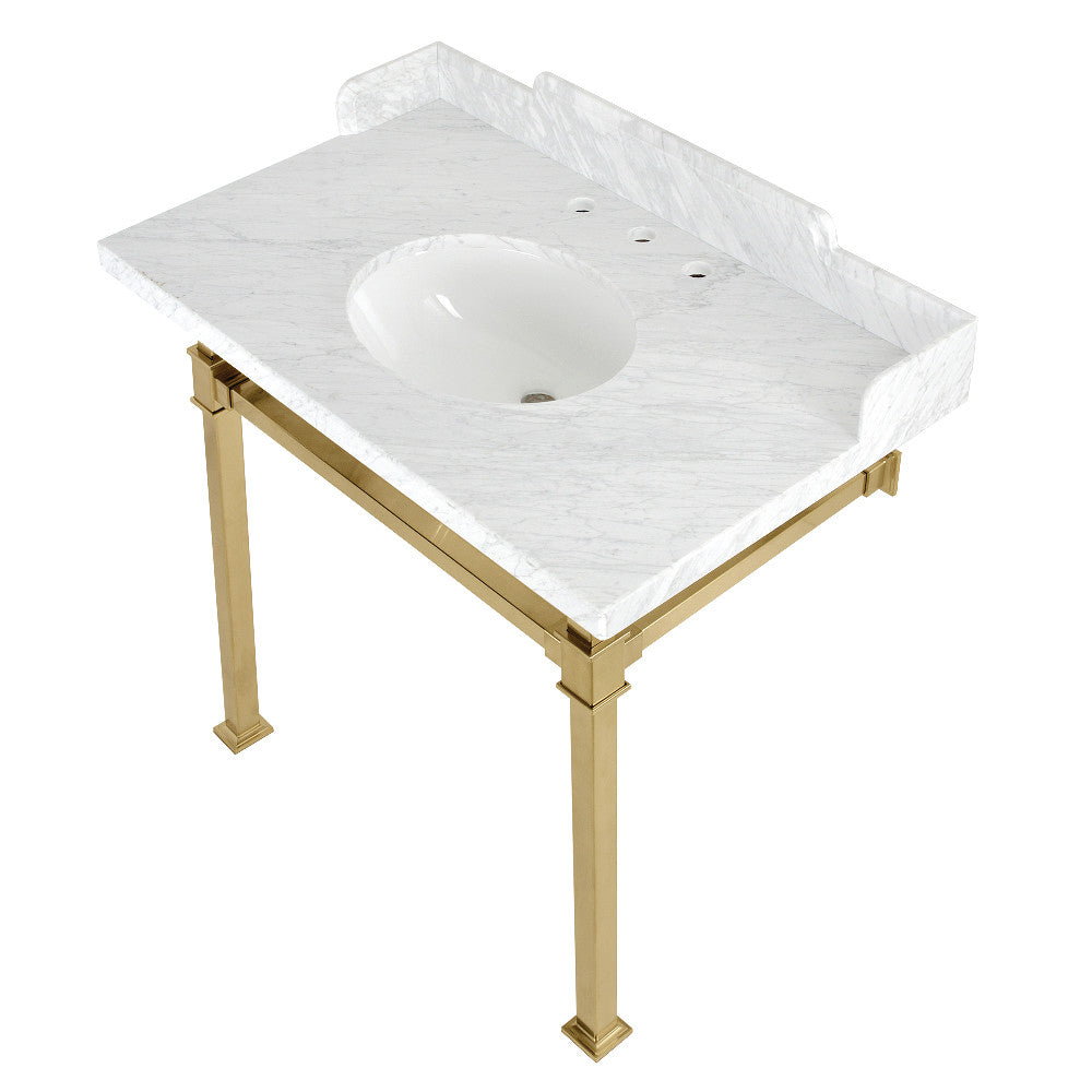Viceroy 36 Inch Console Sink in Carrara Marble
