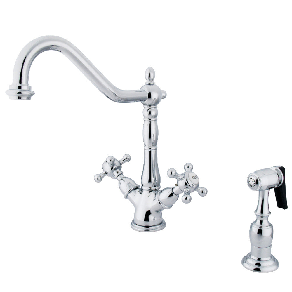 Heritage Two Handle Single-Hole Kitchen Faucet in Polished Chrome