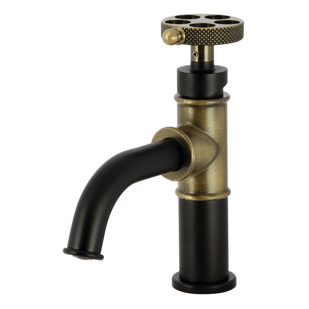 Webb Single-Hole Bathroom Faucet in Matte Black/Antique Brass