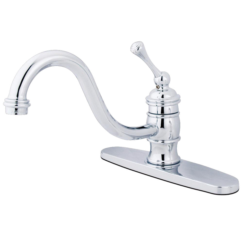 Restoration One Handle Kitchen Faucet in Polished Chrome