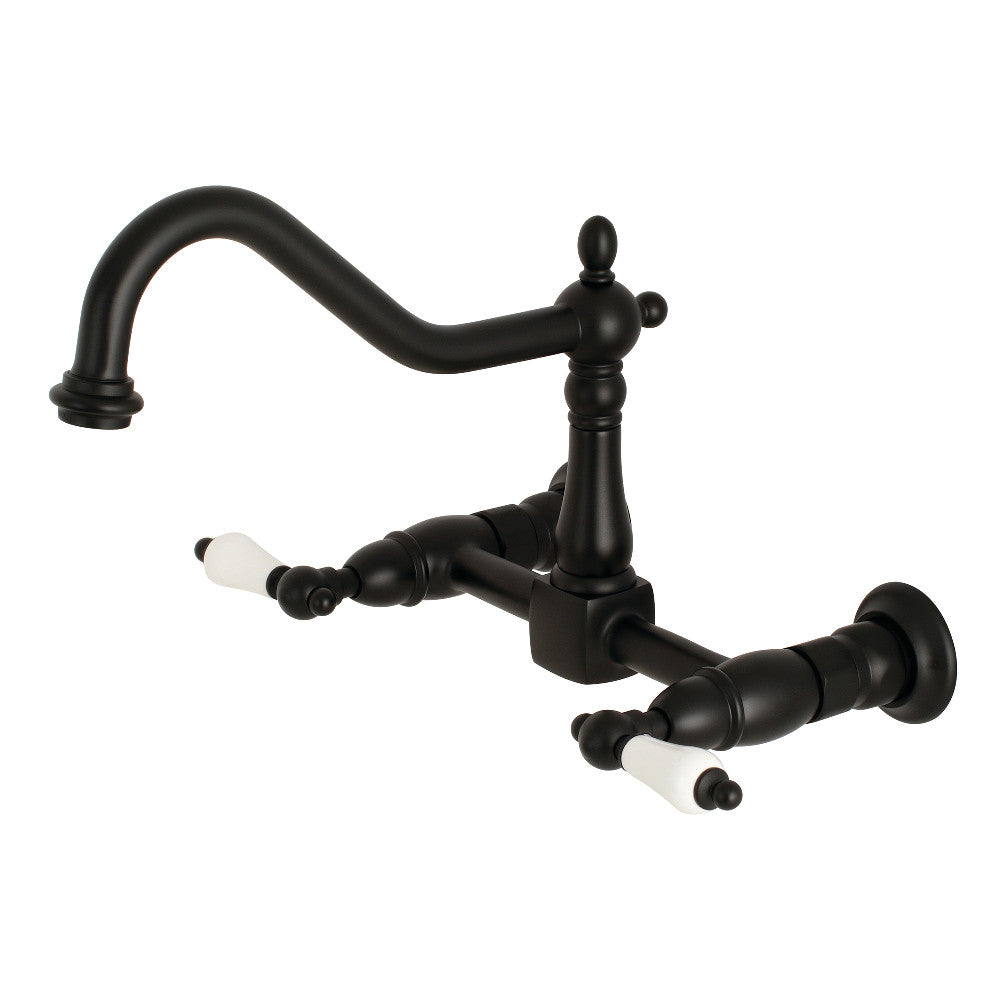 Heritage Wall Mount Kitchen Faucet in Matte Black