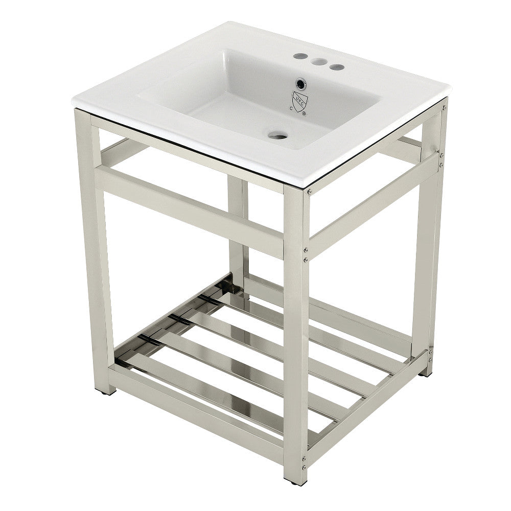 Quadras 25.19 Inch Console Sink in White