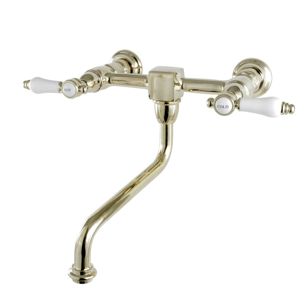 Bel-Air Wall-Mount Bathroom Faucet in Polished Brass