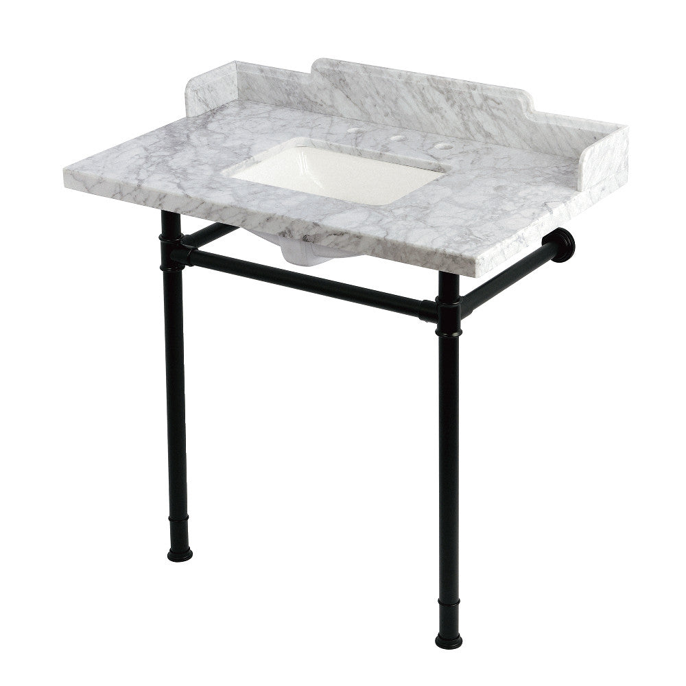 Wesselman 36 Inch Console Sink in Carrara Marble