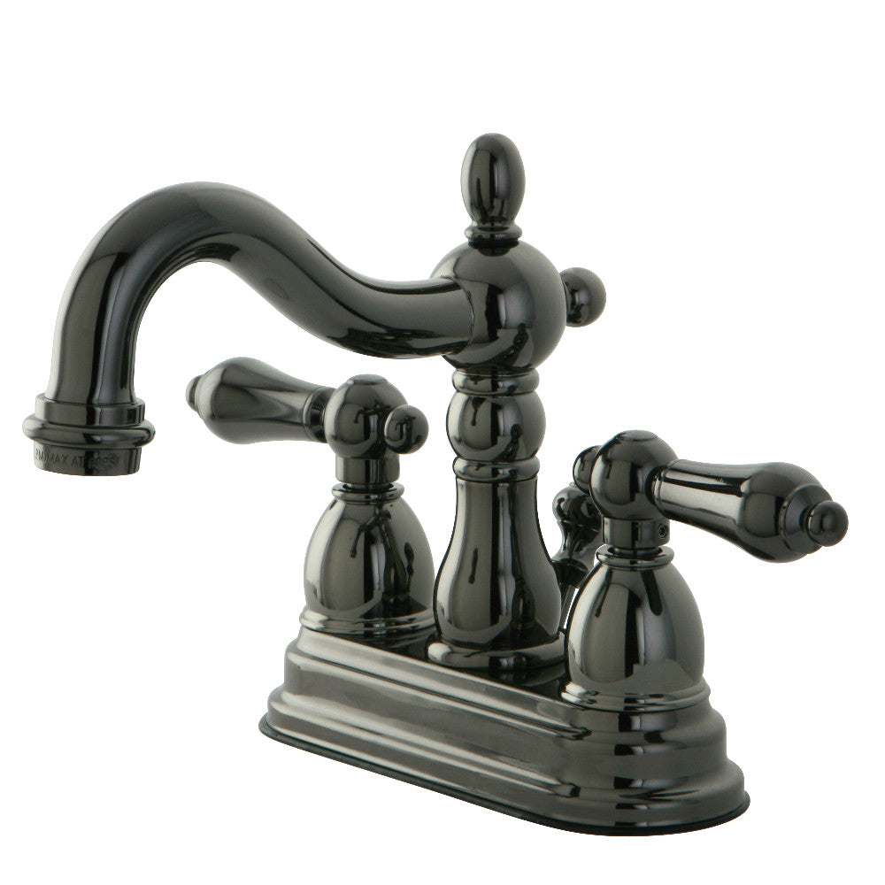 Water Onyx 4 Inch Centerset Bathroom Faucet in Black Stainless Steel
