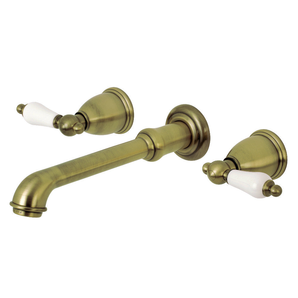 English Country Wall-Mount Bathroom Faucet in Antique Brass