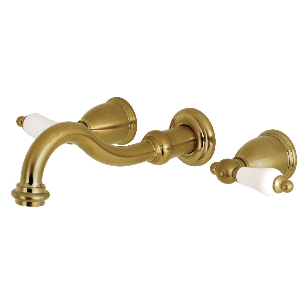 Vintage Wall-Mount Bathroom Faucet in Brushed Brass