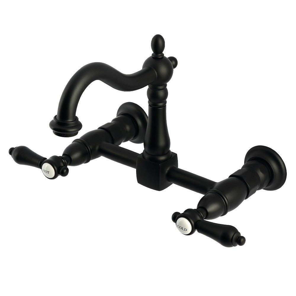Heirloom Wall Mount Kitchen Faucet in Matte Black