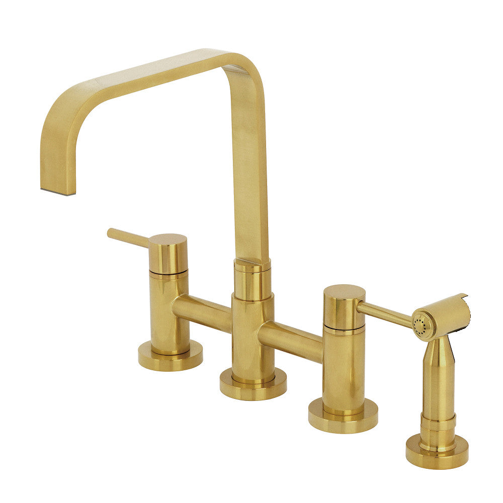 Concord Bridge Kitchen Faucet in Brushed Brass