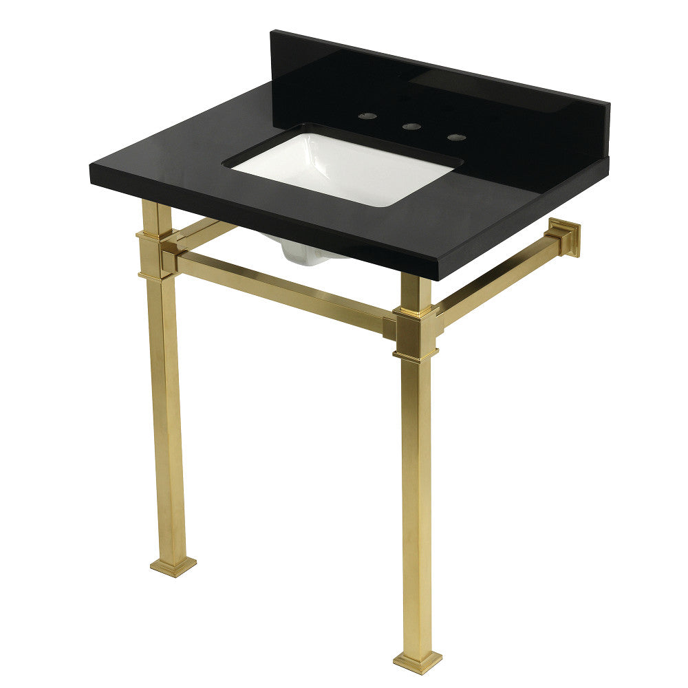 Monarch 30 Inch Console Sink in Brushed Brass