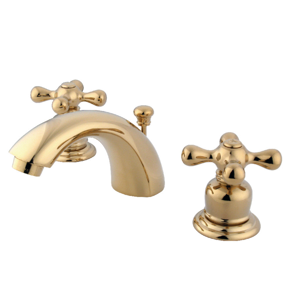 Victorian Mini-Widespread Bathroom Faucet in Polished Brass