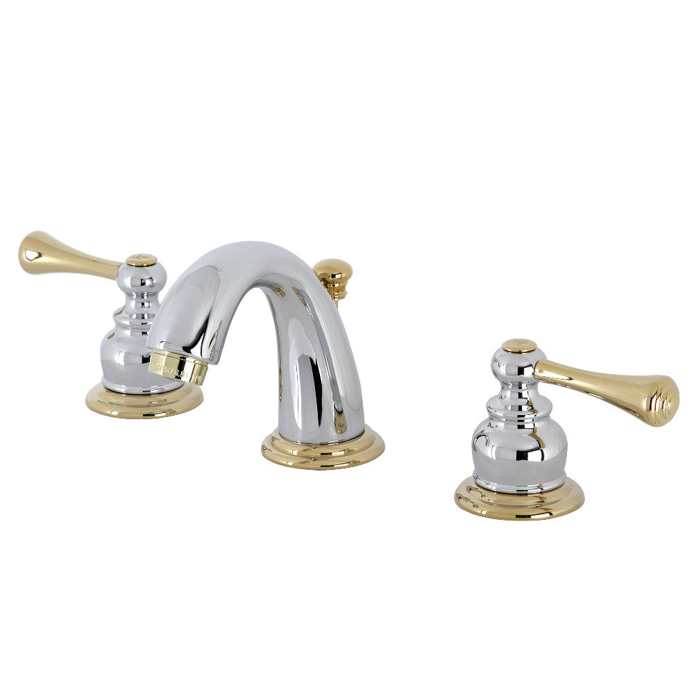 Vintage Widespread Bathroom Faucet in Polished Chrome/Polished Brass