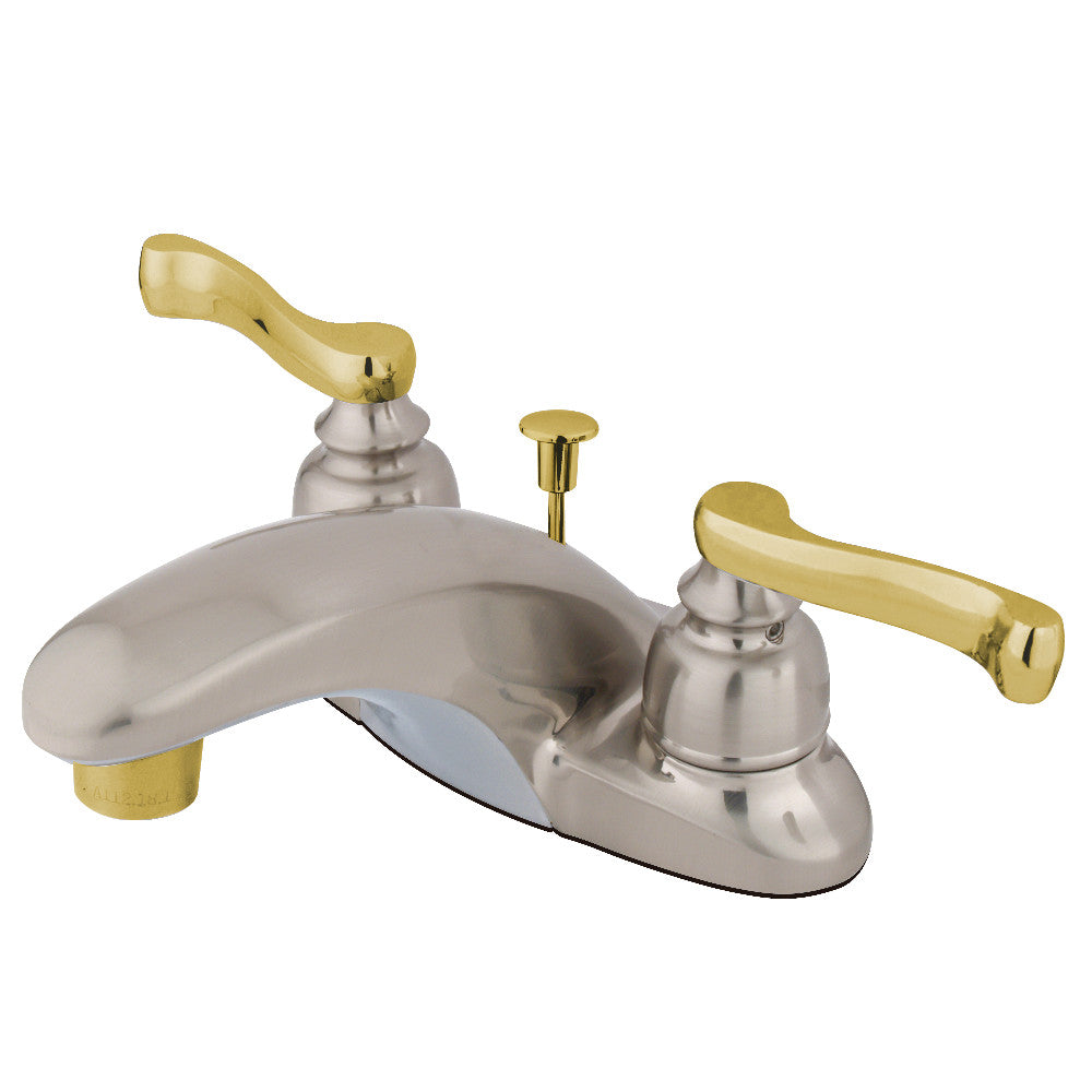 Royale 4 Inch Centerset Bathroom Faucet in Brushed Nickel/Polished Brass