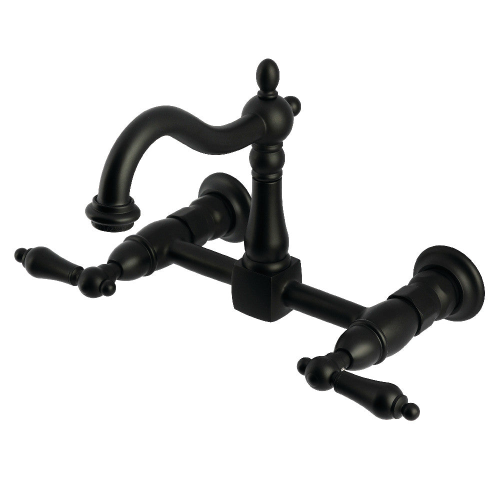 Heritage Wall Mount Kitchen Faucet in Matte Black