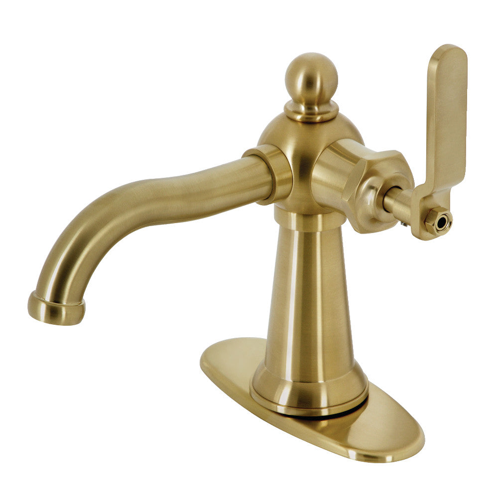 Knight Single-Hole Bathroom Faucet in Brushed Brass