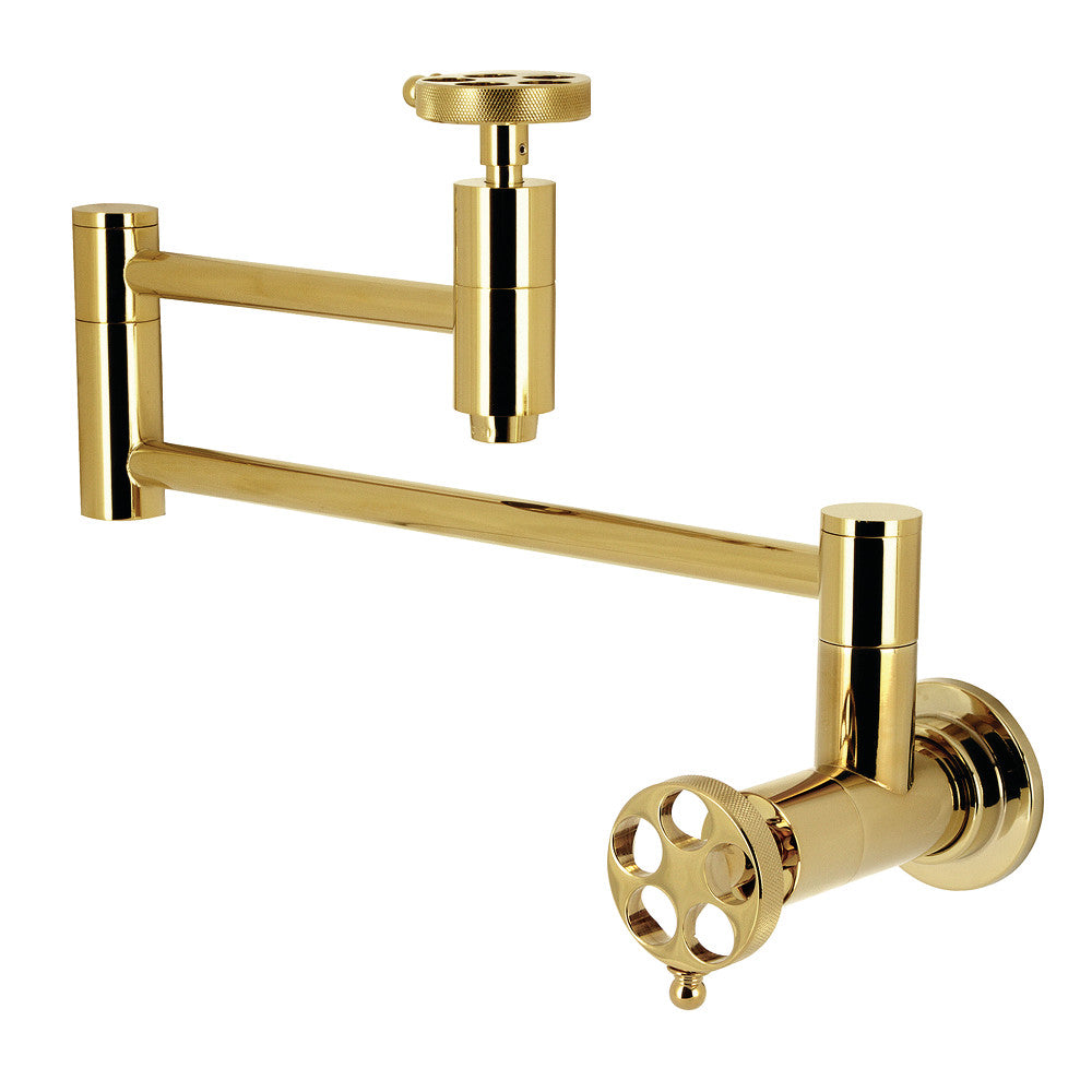 Wendell Pot Filler Faucet in Polished Brass